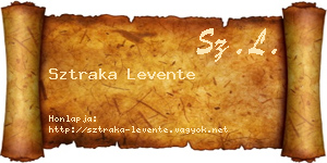 Sztraka Levente névjegykártya